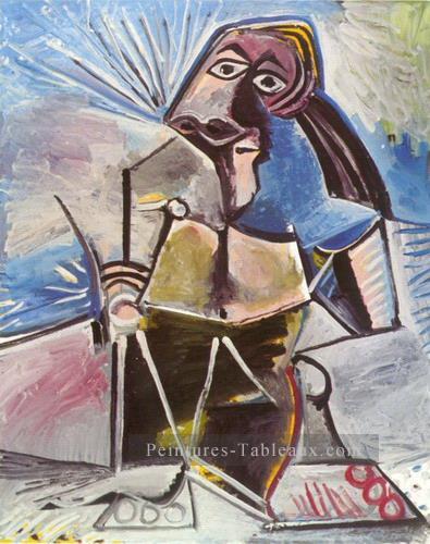 Homme assis 1971 cubisme Pablo Picasso Peintures à l'huile